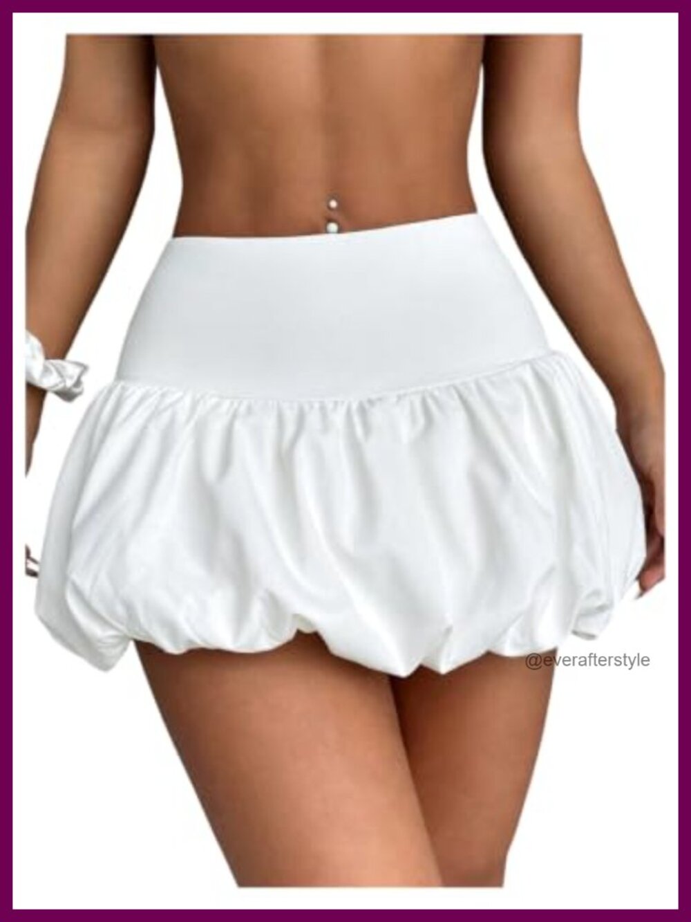 Women's Low Rise Bubble Mini Skirt Ruffle Elastic Waist Y2K Party Skirt